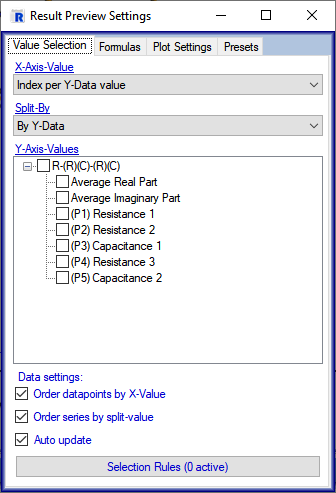 The Data Setup dialog that contains the well-known settings for earlier versions.